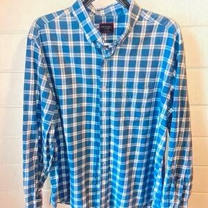 Vineyard Vines Men's Blue and White Checkered Shirt